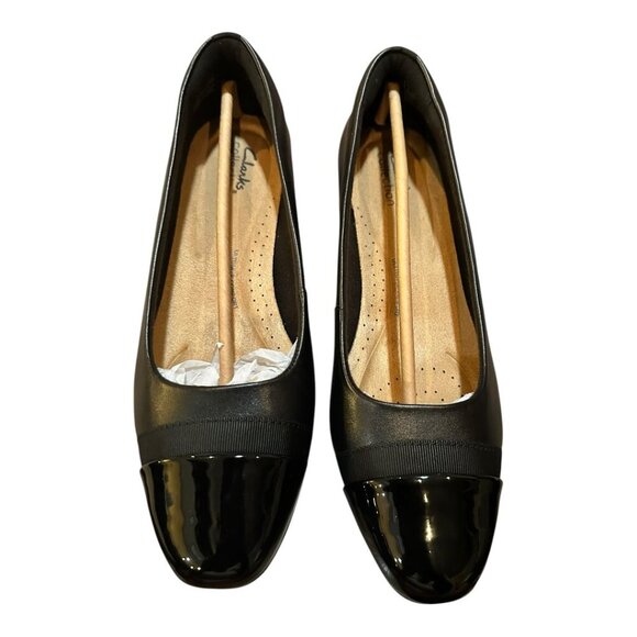 Clarks Juliet Monte Flat | Size 9W (Wide) | Color Black - Picture 1 of 9